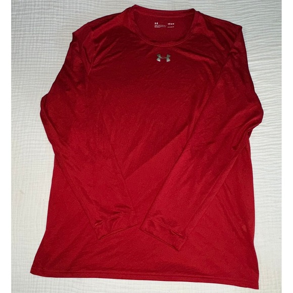 Under Armour Other - Under Armour Mens Long Sleeve HeatGear Red Athletic Shirt Large